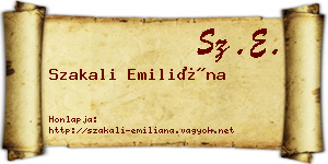 Szakali Emiliána névjegykártya